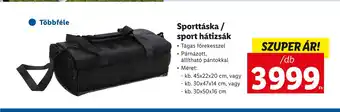 Lidl Sporttáska / sport hátizsák 1db ajánlat