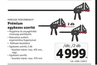 Lidl PARKSIDE PERFORMANCE® Prémium egykezes szorító db/2 db ajánlat