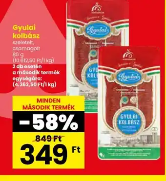 Spar Gyulai kolbász 80g ajánlat