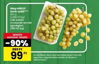 Spar Mag nélküli fehér szőlő 500g ajánlat