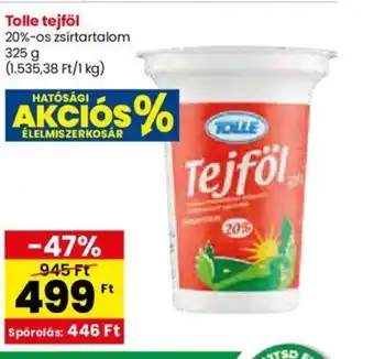 Spar Tolle tejföl 325g ajánlat