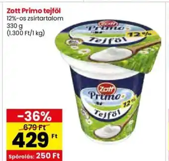 Spar Zott Primo tejföl 330g ajánlat