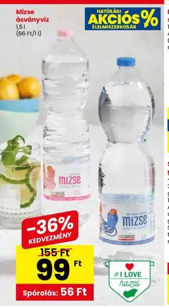 Spar Mizse ásványvíz 1,5l ajánlat