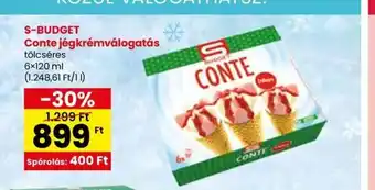 Spar S-BUDGET Conte jégkrémválogatás 6x120ml ajánlat