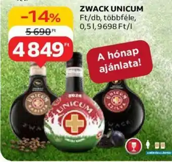Auchan ZWACK UNICUM 0,5l ajánlat