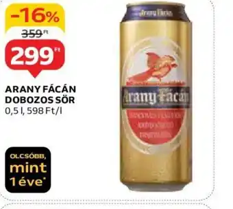 ARANY FÁCÁN DOBOZOS SÖR 0,5 l
