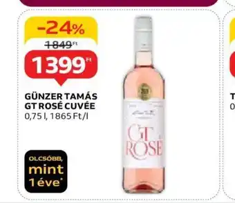 Auchan GÜNZER TAMÁS GT ROSÉ CUVÉE 0,75l ajánlat