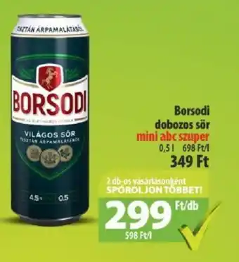 Coop Borsodi dobozos sör 0,5l ajánlat