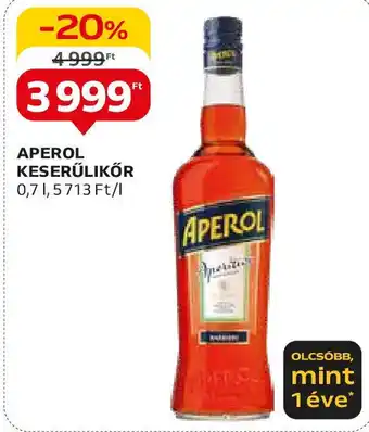 Auchan APEROL KESERŰLIKŐR 0,7 l ajánlat