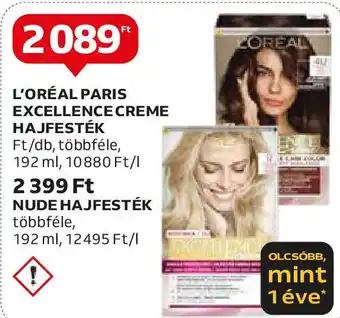 Auchan L'ORÉAL PARIS EXCELLENCE CREME HAJFESTÉK 192ml ajánlat