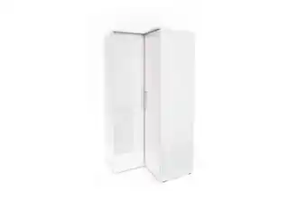 Expedo Bútor MEGOLA sarok szekrény, 109x217x63, fehér/magasfényű fehér ajánlat