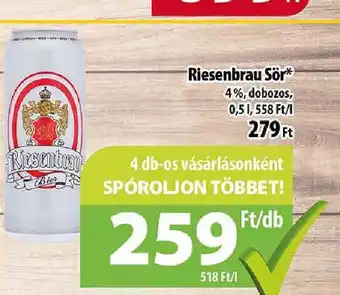 Coop Riesenbrau Sör 0,5l ajánlat