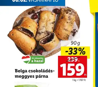 Lidl Belga csokoládés- meggyes párna 90g ajánlat
