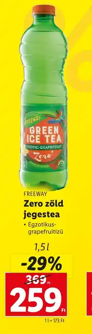 Lidl FREEWAY Zero zöld jegestea 1,5l ajánlat