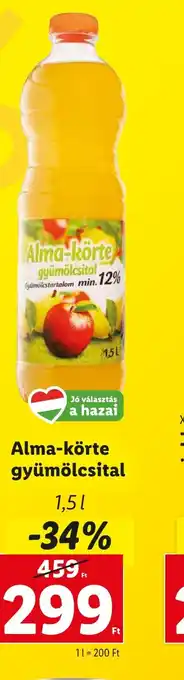 Lidl Alma-körte gyümölcsital 1,5l ajánlat
