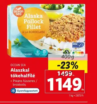 Lidl OCEAN SEA Alaszkai tőkehalfilé 400g ajánlat