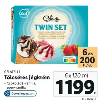 Lidl GELATELLI Tölcséres jégkrém 6x120 ml ajánlat
