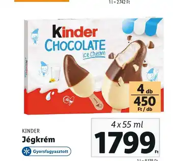 Lidl KINDER Jégkrém 4x55 ml ajánlat