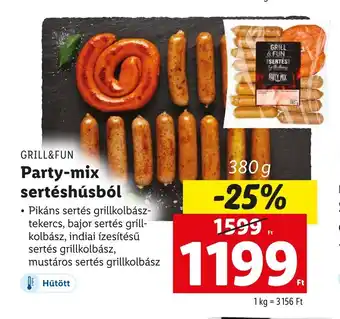 Lidl GRILL&FUN Party-mix sertéshúsból 380g ajánlat