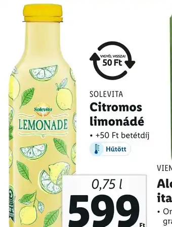 Lidl SOLEVITA Citromos limonádé 0,75l ajánlat