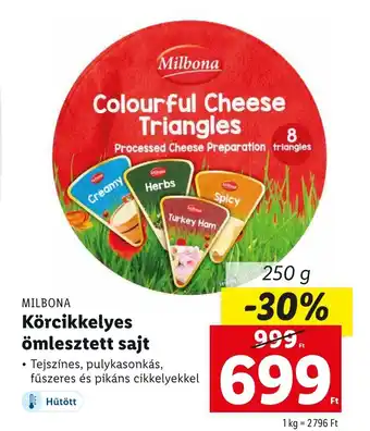 Lidl Milbona Körcikkelyes ömlesztett sajt 250g ajánlat