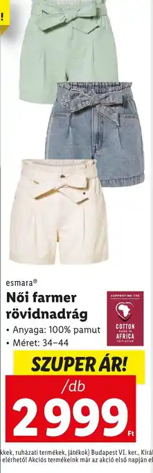 Lidl EsmaraⓇ Női farmer rövidnadrág 1db ajánlat