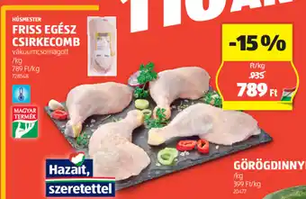 ALDI FRISS EGÉSZ CSIRKECOMB 1kg ajánlat