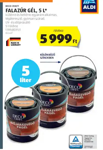 ALDI DECO CRAFT FALAZÚR GÉL, 5 L 1db ajánlat