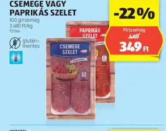 ALDI CSEMEGE VAGY PAPRIKÁS SZELET 100g ajánlat