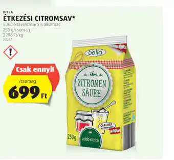 ALDI BELLA ÉTKEZÉSI CITROMSAV 250g ajánlat