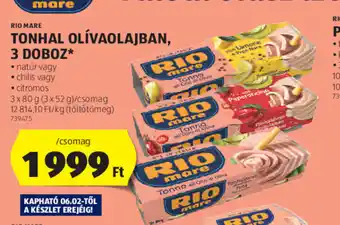 ALDI RIO MARE TONHAL OLÍVAOLAJBAN, 3db ajánlat