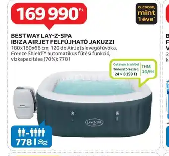 Auchan BESTWAY LAY-Z-SPA IBIZA AIR JET FELFÚJHATÓ JAKUZZI ajánlat