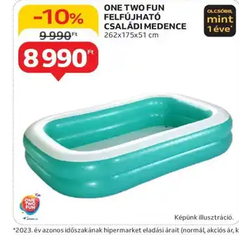 Auchan ONE TWO FUN FELFÚJHATÓ CSALÁDI MEDENCE ajánlat