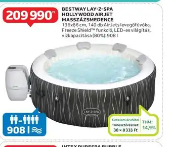 Auchan BESTWAY LAY-Z-SPA HOLLYWOOD AIR JET MASSZÁZSMEDENCE ajánlat
