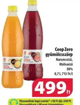 Coop Coop Zero gyümölcsszörp 0,7l ajánlat