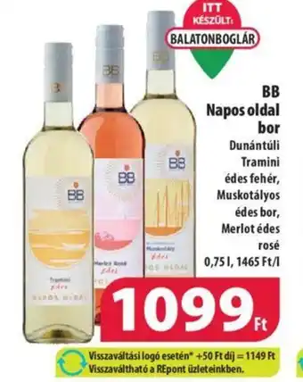 Coop BB Napos oldal bor 0,75l ajánlat