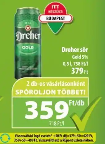 Coop Dreher sör 0,5l ajánlat