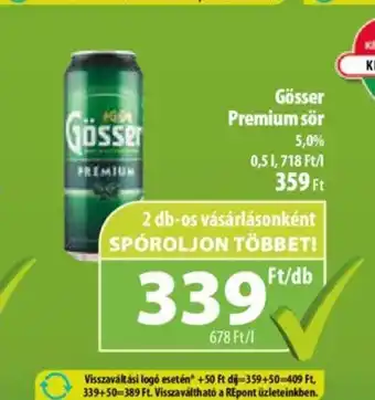 Coop Gösser Premium sör 0,5l ajánlat