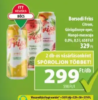 Coop Borsodi Friss 0,5l ajánlat