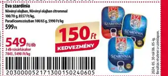 Coop Eva szardínia 100/70g ajánlat