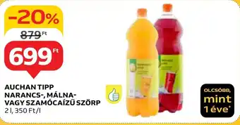 Auchan AUCHAN TIPP NARANCS-, MÁLNA- VAGY SZAMÓCAÍZŰ SZÖRP 2l ajánlat