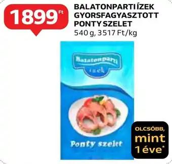 Auchan BALATONPARTIÍZEK GYORSFAGYASZTOTT PONTY SZELET 540g ajánlat