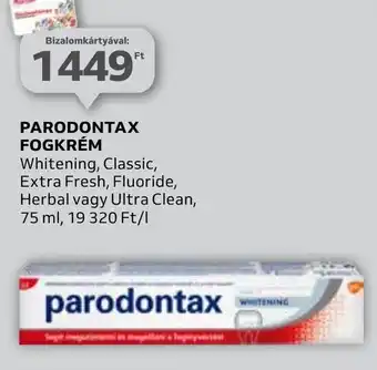 Auchan PARODONTAX FOGKRÉM 75ml ajánlat