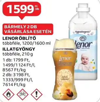 Auchan LENOR ÖBLÍTŐ 1200-1600ml, ILLATGYÖNGY 210g ajánlat
