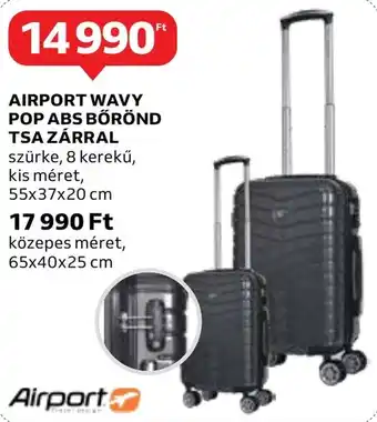 Auchan AIRPORT WAVY POP ABS BŐRÖND TSA ZÁRRAL 55x37x20cm ajánlat