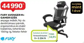 Auchan FURY AVENGER M+ GAMER SZÉK ajánlat