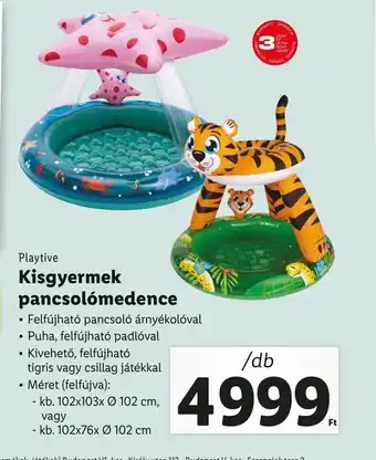 Lidl Playtive Kisgyermek pancsolómedence 1db ajánlat