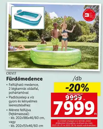 Lidl CRIVIT Fürdőmedence 1db ajánlat