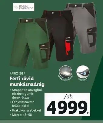 Lidl PARKSIDE® Férfi rövid munkásnadrág 1db ajánlat