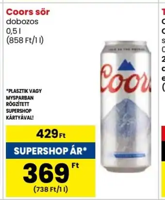 Spar Coors sör 0,5l ajánlat